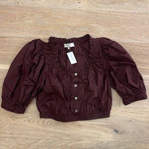 Sea Puff Sleeve Crop Top